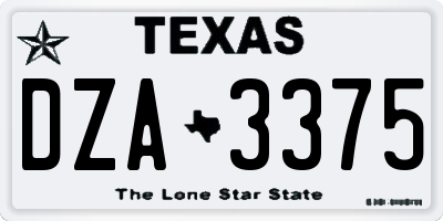 TX license plate DZA3375
