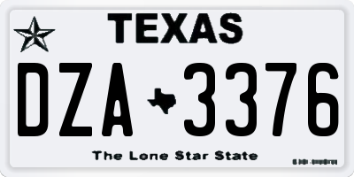 TX license plate DZA3376