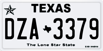 TX license plate DZA3379