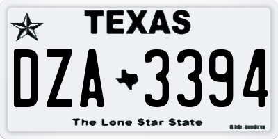TX license plate DZA3394