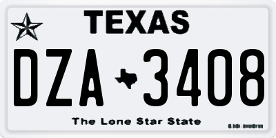 TX license plate DZA3408