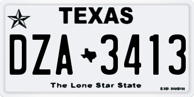 TX license plate DZA3413