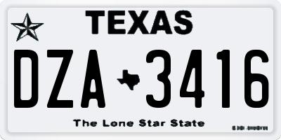 TX license plate DZA3416