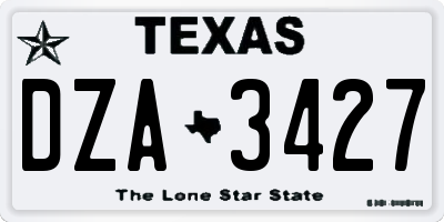 TX license plate DZA3427