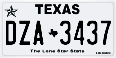 TX license plate DZA3437