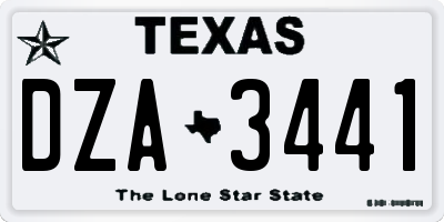 TX license plate DZA3441