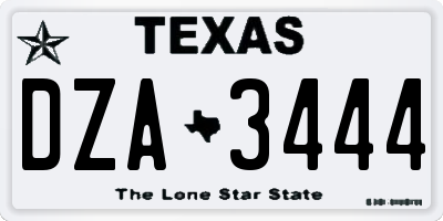 TX license plate DZA3444