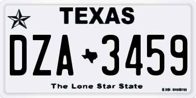TX license plate DZA3459