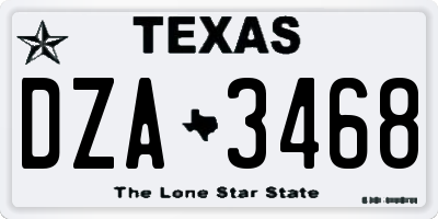 TX license plate DZA3468