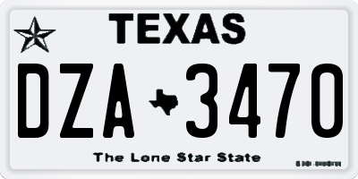 TX license plate DZA3470