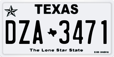 TX license plate DZA3471