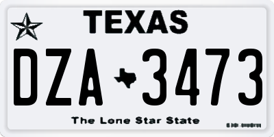 TX license plate DZA3473