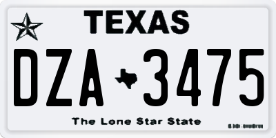 TX license plate DZA3475