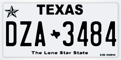 TX license plate DZA3484