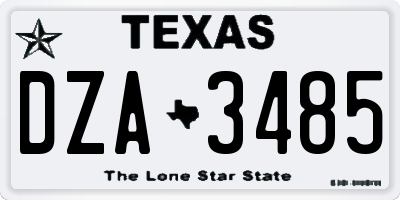 TX license plate DZA3485
