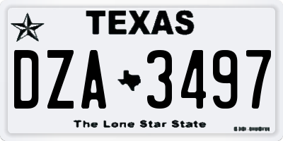 TX license plate DZA3497
