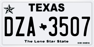 TX license plate DZA3507