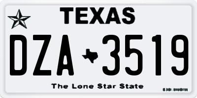 TX license plate DZA3519