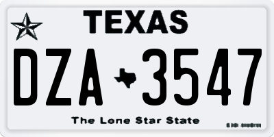 TX license plate DZA3547