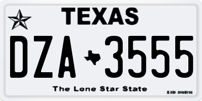 TX license plate DZA3555