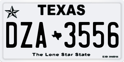 TX license plate DZA3556