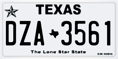 TX license plate DZA3561