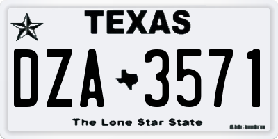 TX license plate DZA3571