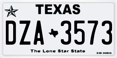 TX license plate DZA3573