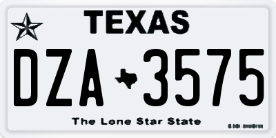 TX license plate DZA3575