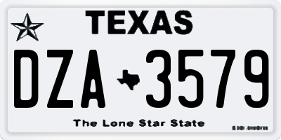 TX license plate DZA3579