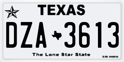 TX license plate DZA3613