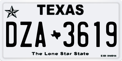 TX license plate DZA3619