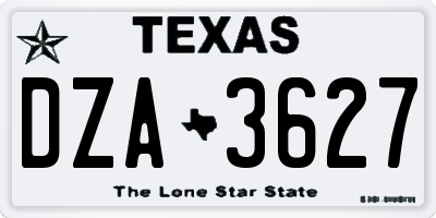 TX license plate DZA3627
