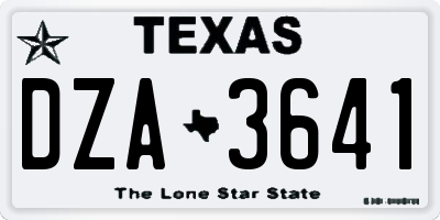 TX license plate DZA3641