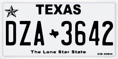 TX license plate DZA3642