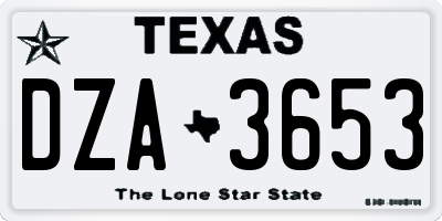 TX license plate DZA3653