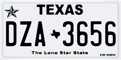 TX license plate DZA3656