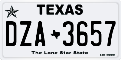 TX license plate DZA3657