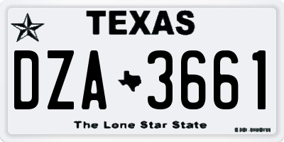 TX license plate DZA3661