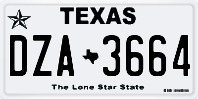 TX license plate DZA3664