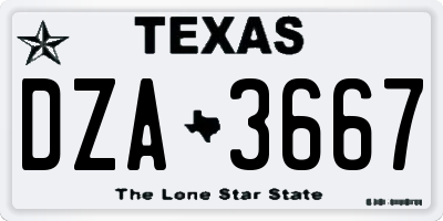TX license plate DZA3667