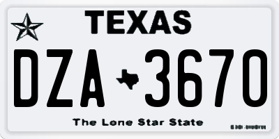 TX license plate DZA3670