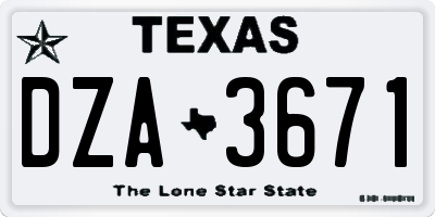 TX license plate DZA3671