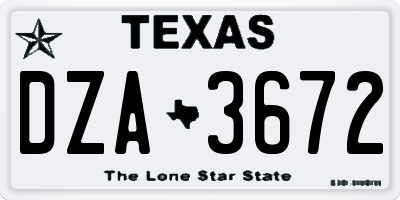 TX license plate DZA3672