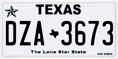 TX license plate DZA3673