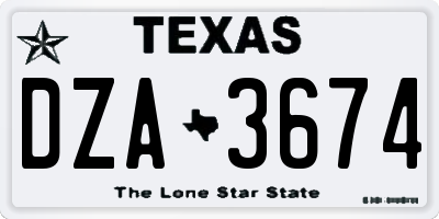 TX license plate DZA3674