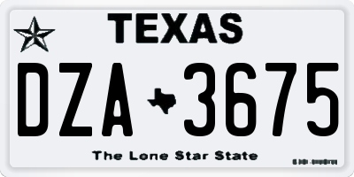 TX license plate DZA3675