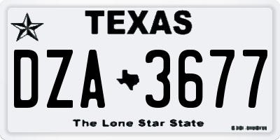 TX license plate DZA3677
