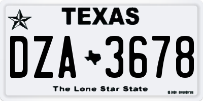 TX license plate DZA3678