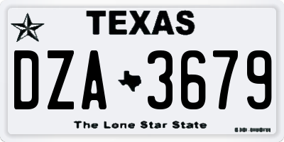 TX license plate DZA3679